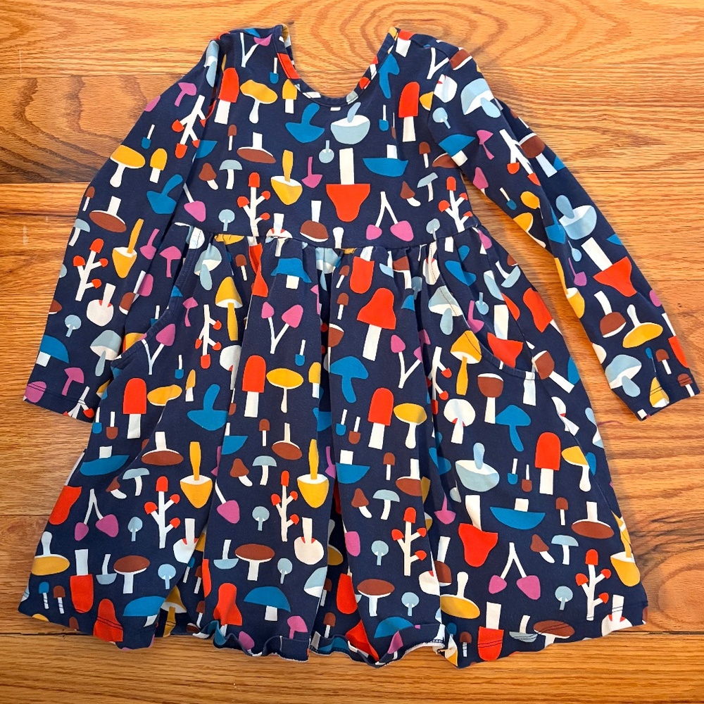 Hanna Andersson mushroom pattern skater dress